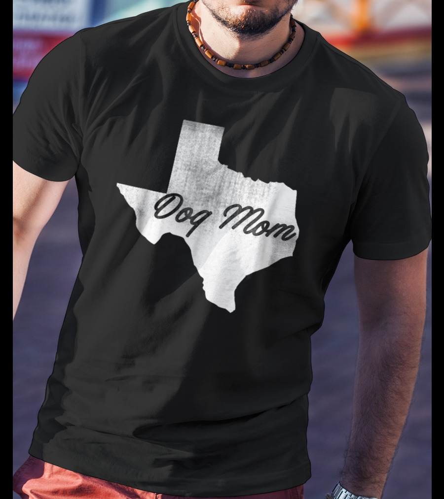 Texas State Dog Mom TX Lover Distressed Map T-Shirt