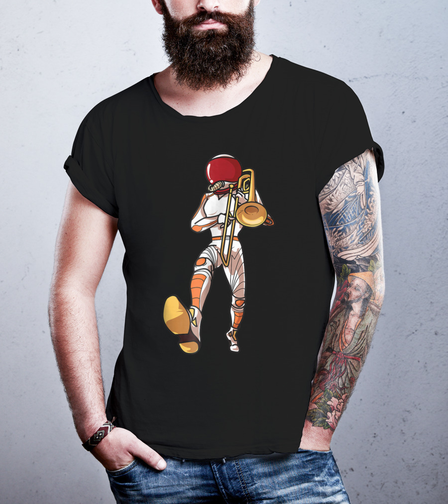 Trombone Mom Space Marching Band High School Mother T-Shirt