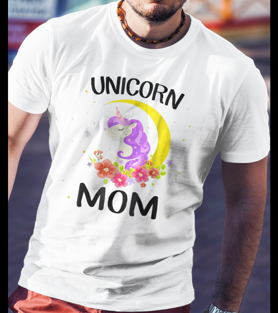 Unicorn Mom Moon Floral Magic T-Shirt