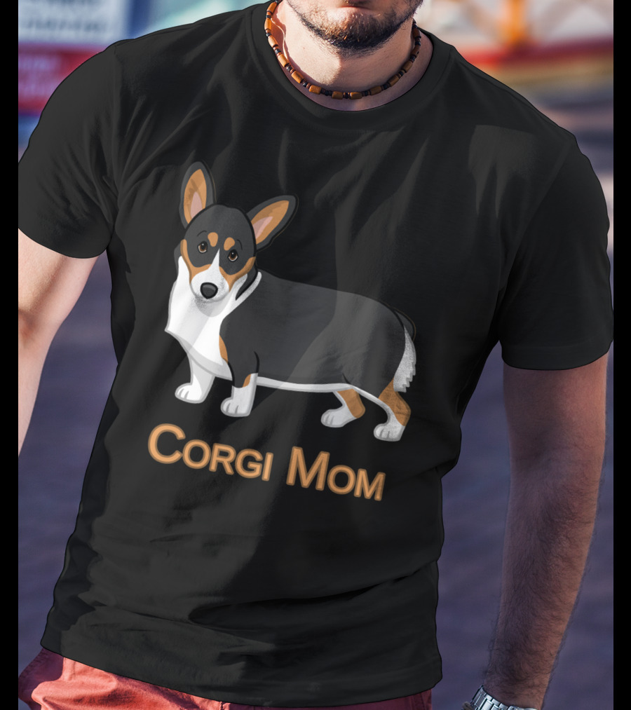 Corgi Mom Cute Black Tricolor Pembroke Dog Lovers T-Shirt