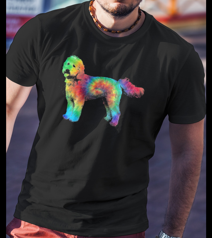 Doodle Tie Dye Rainbow Golden Labradoodle T-Shirt