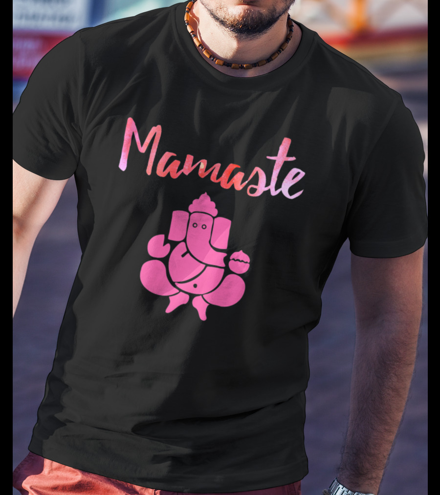 Mamaste Cute Mom Yoga Namaste Ganesh T-Shirt