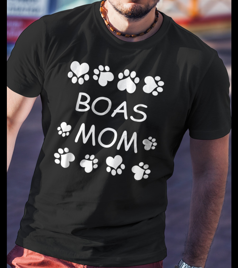 BOAS MOM Paw Heart Pattern Christmas Birthday T-Shirt