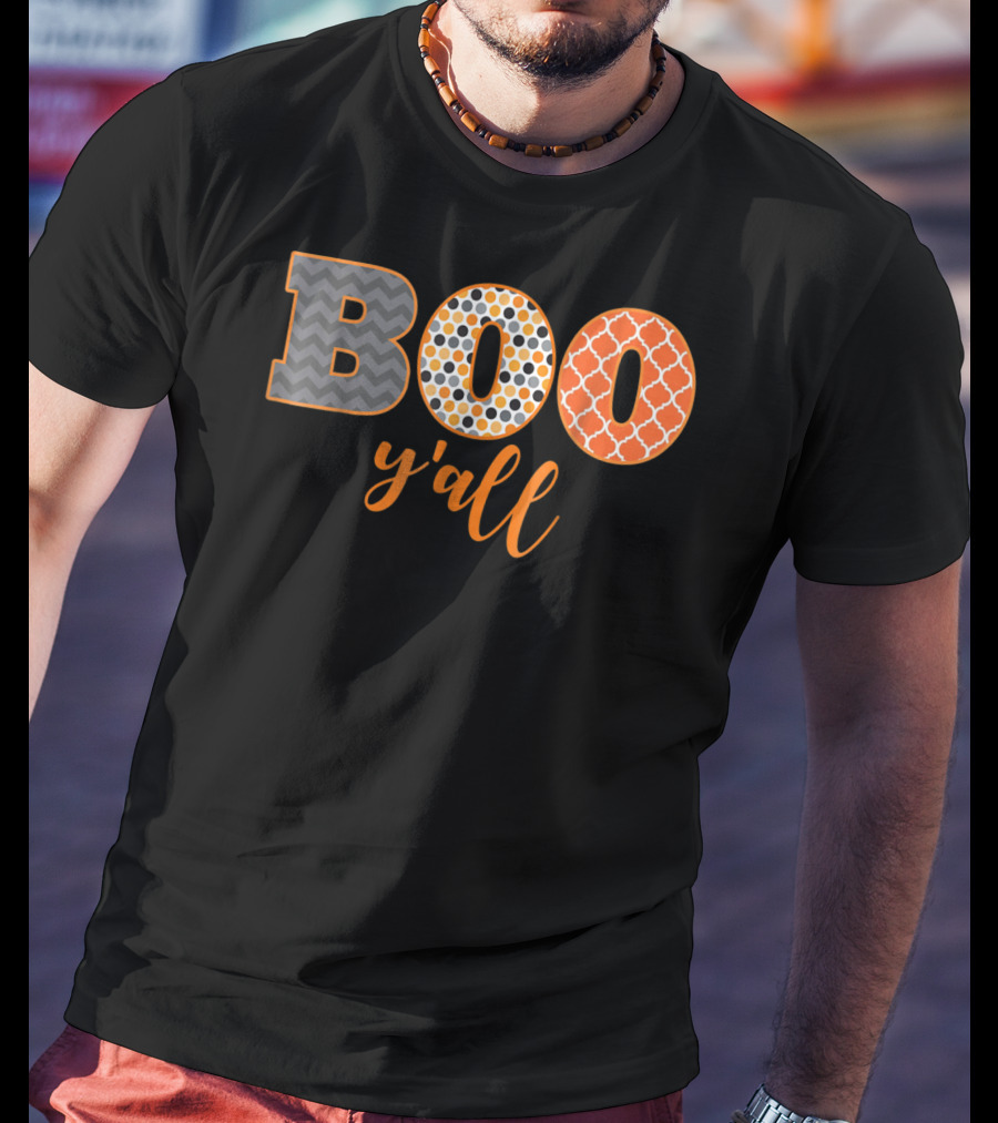 BOO Y'all Halloween Perfect Dad Teach51 Chevron Polka Dots T-Shirt