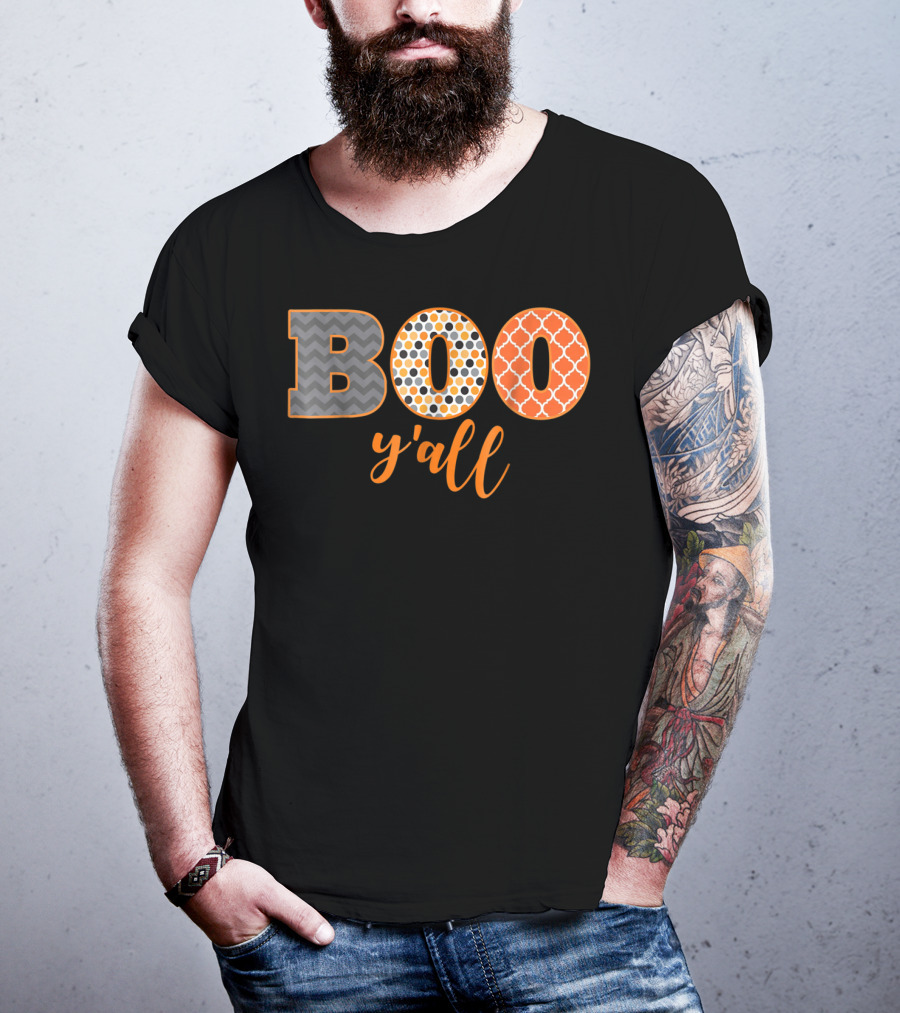 BOO Y'all Halloween Perfect Dad Teach51 Chevron Polka Dots T-Shirt