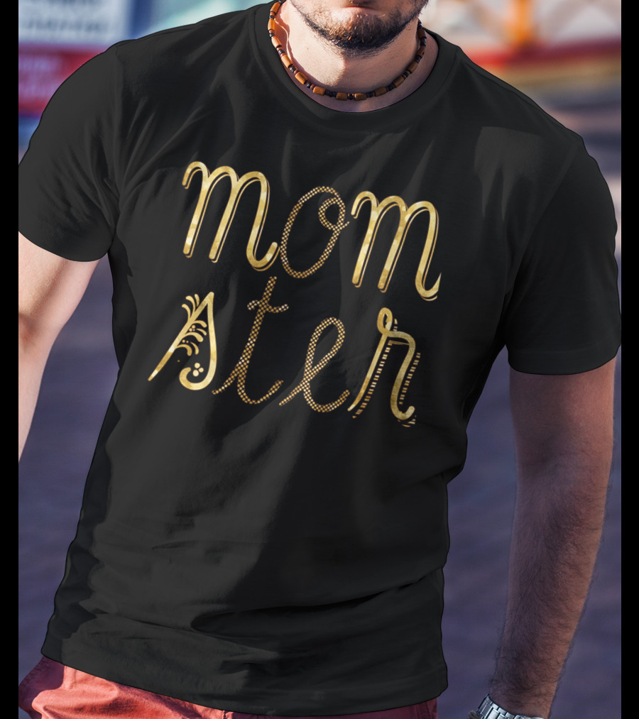 Halloween Momster Decorated Text T-Shirt