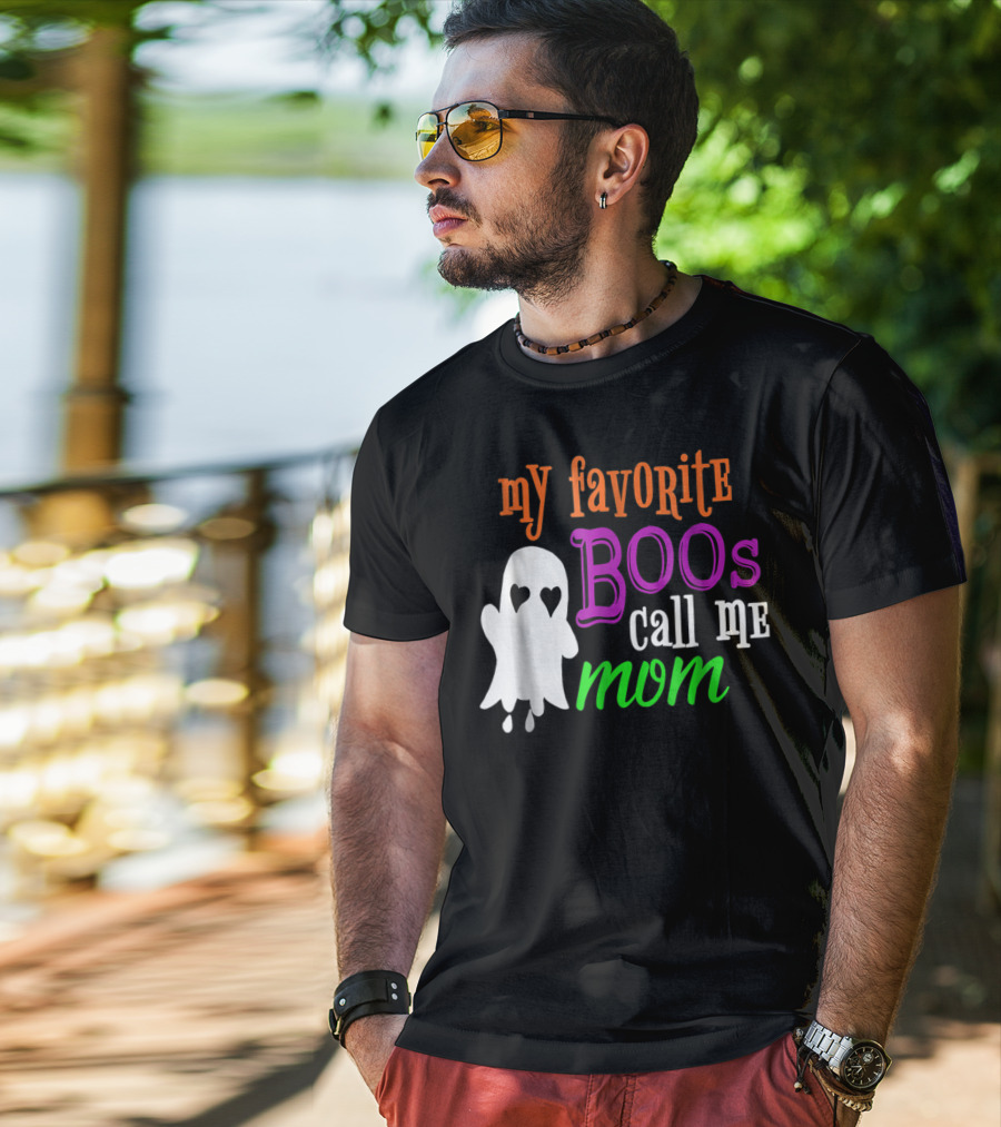 My Favorite Boos Call Me Mom Ghost Halloween Costume T-Shirt