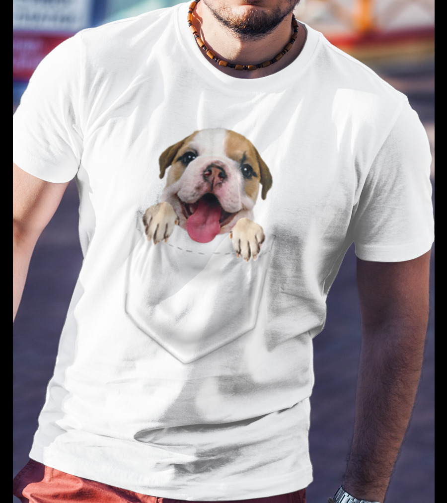 Bulldog In Your Front Pocket Bulldog Mom Loves 75 T-Shirt