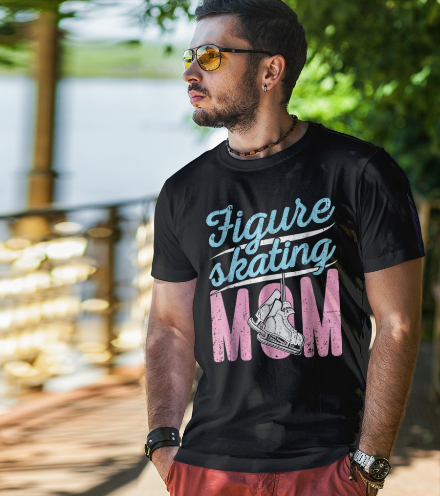 Figure Skating Mom With Ice Skates T-Shirt