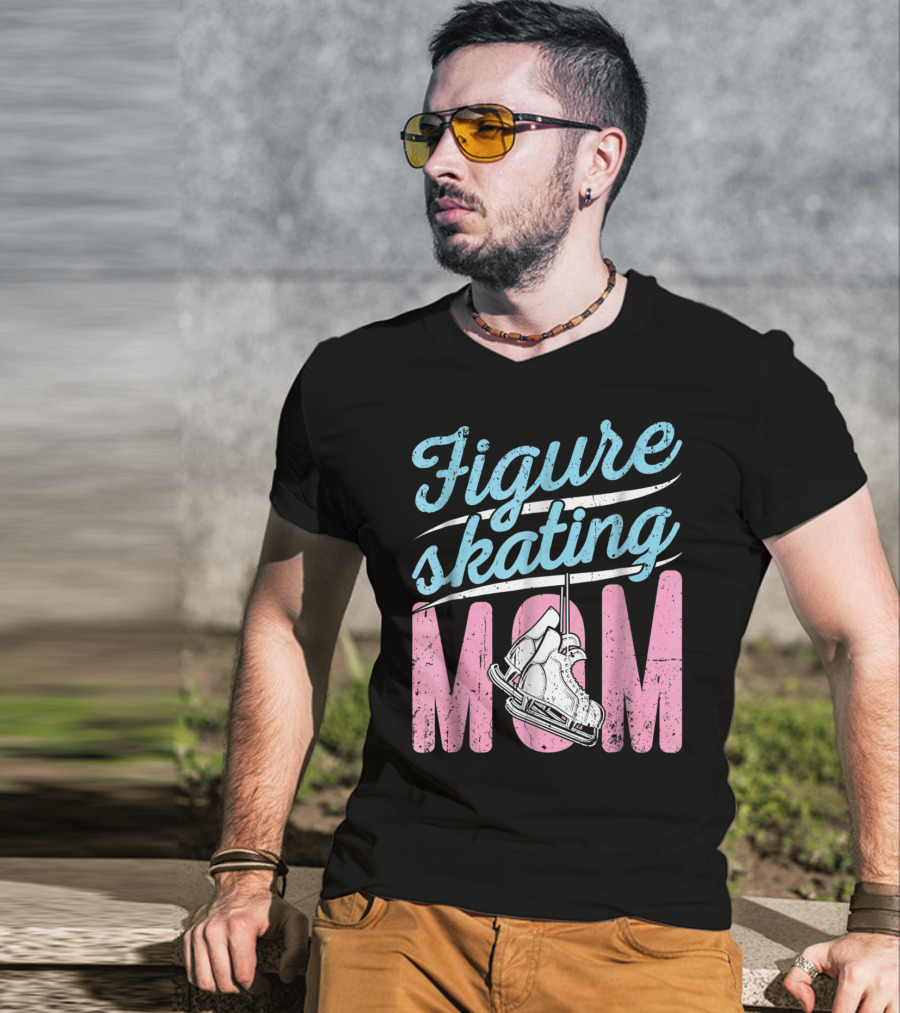 Figure Skating Mom With Ice Skates T-Shirt