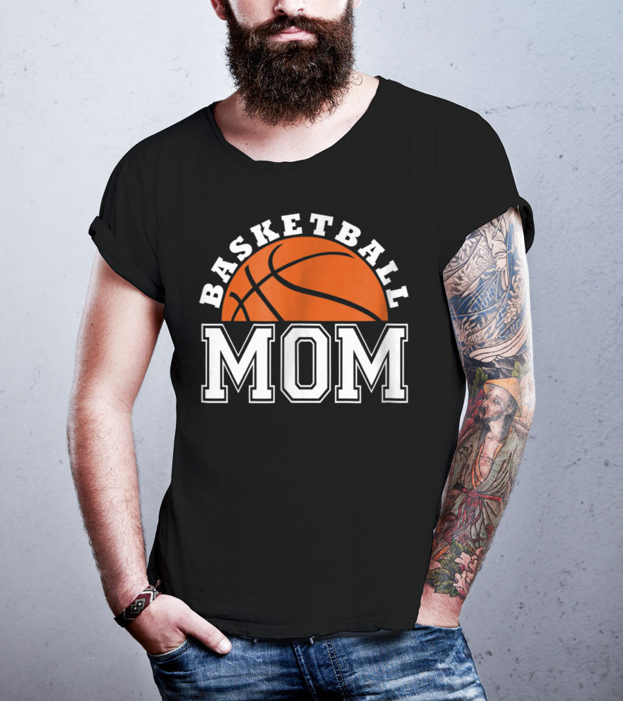 Basketball Mom Women83 Orange Ball Sports T-Shirt