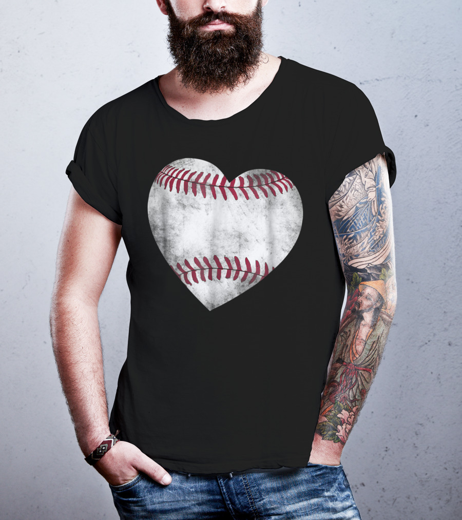 Baseball Heart Baseball And Family81 Vintage Stitching T-Shirt
