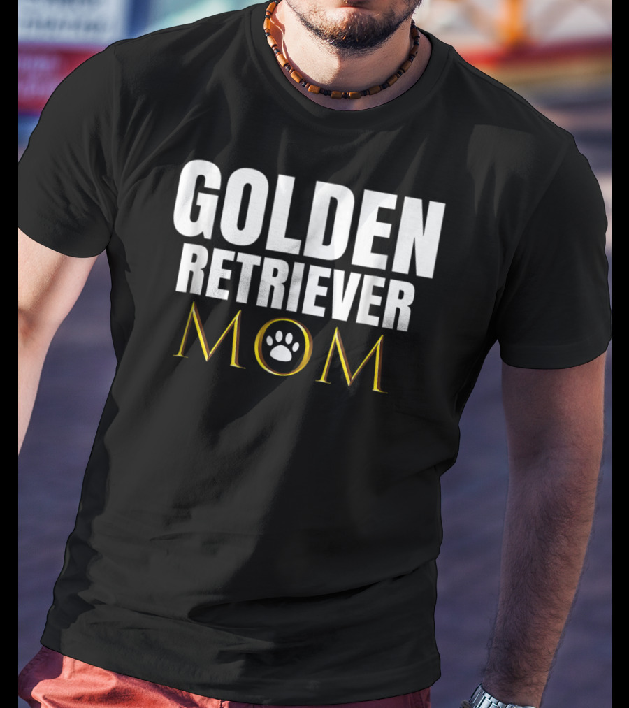 Golden Retriever Mom Dog Appreciation Day Paw Prints T-Shirt