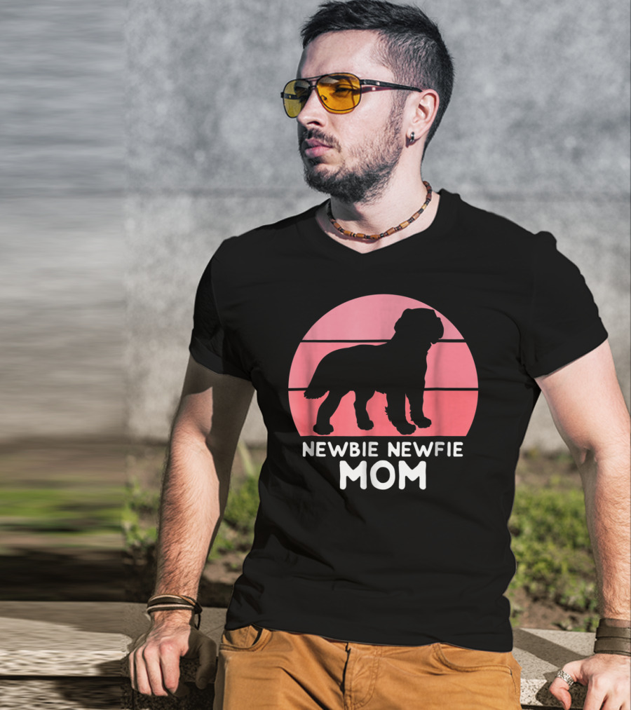 Funny Newbie Newfie Mom 74 Dog T-Shirt