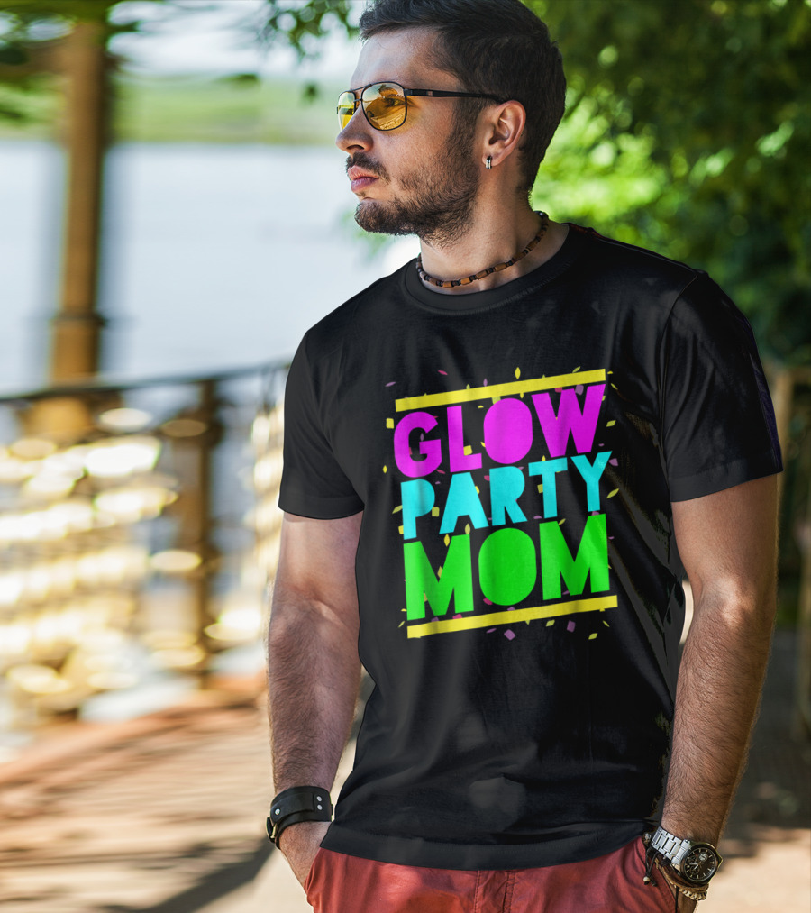 Glow Party Mom23 Celebration Neon Confetti T-Shirt
