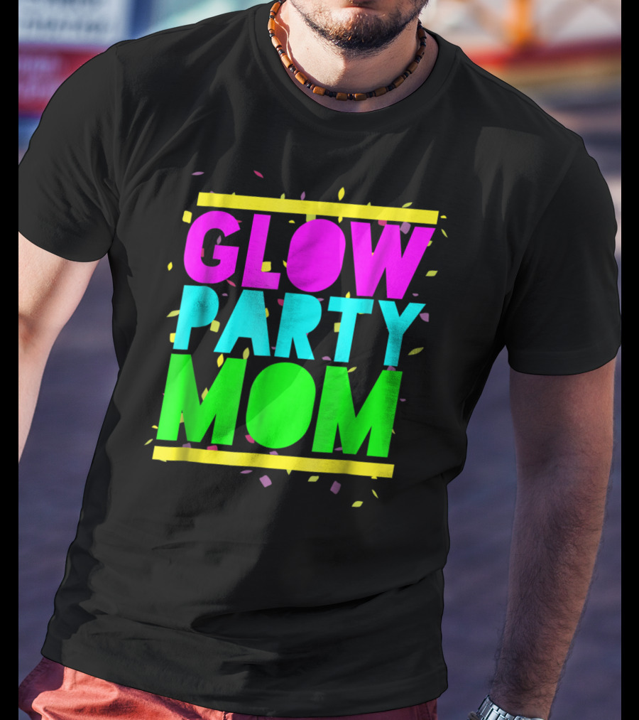 Glow Party Mom23 Celebration Neon Confetti T-Shirt