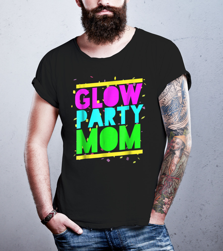Glow Party Mom23 Celebration Neon Confetti T-Shirt