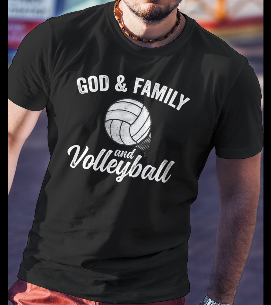 God Family Volleyball Team Player Game Day Mom Dad28 T-Shirt