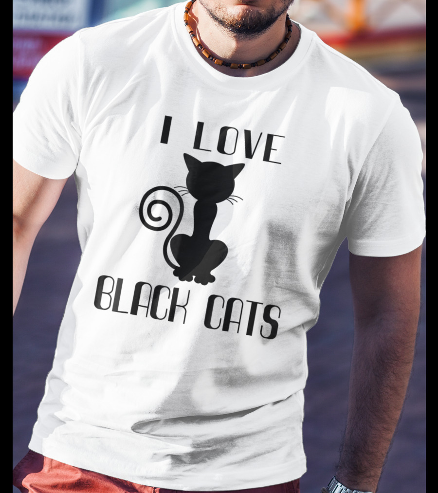 I Love Black Cats Cat Mom Witch T-Shirt