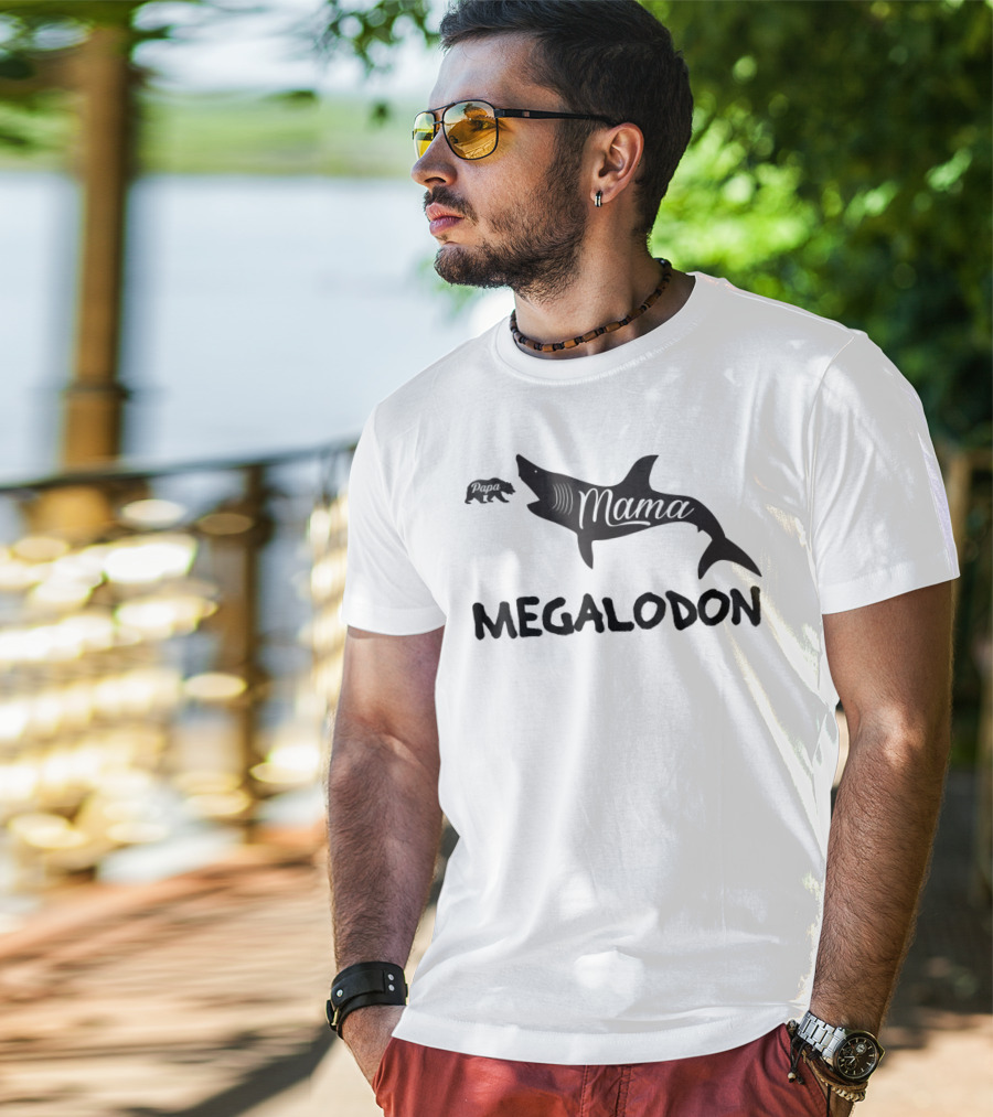 Mama Megalodon Funny Papa Bear MotherMom64 T-Shirt