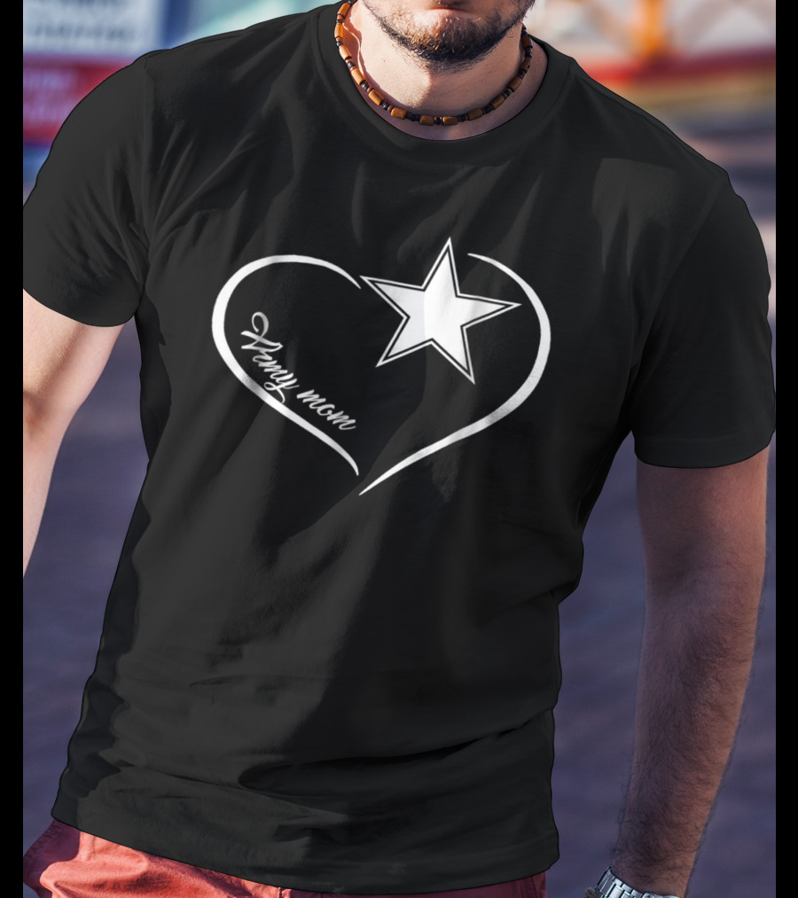 Army Mom Heart Star T-Shirt