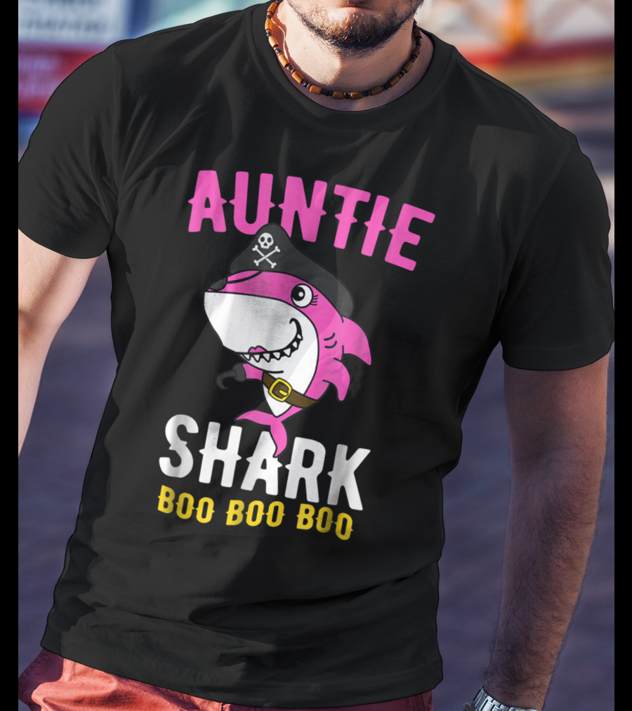 Auntie Pirate Shark Boo Boo Boo T-Shirt