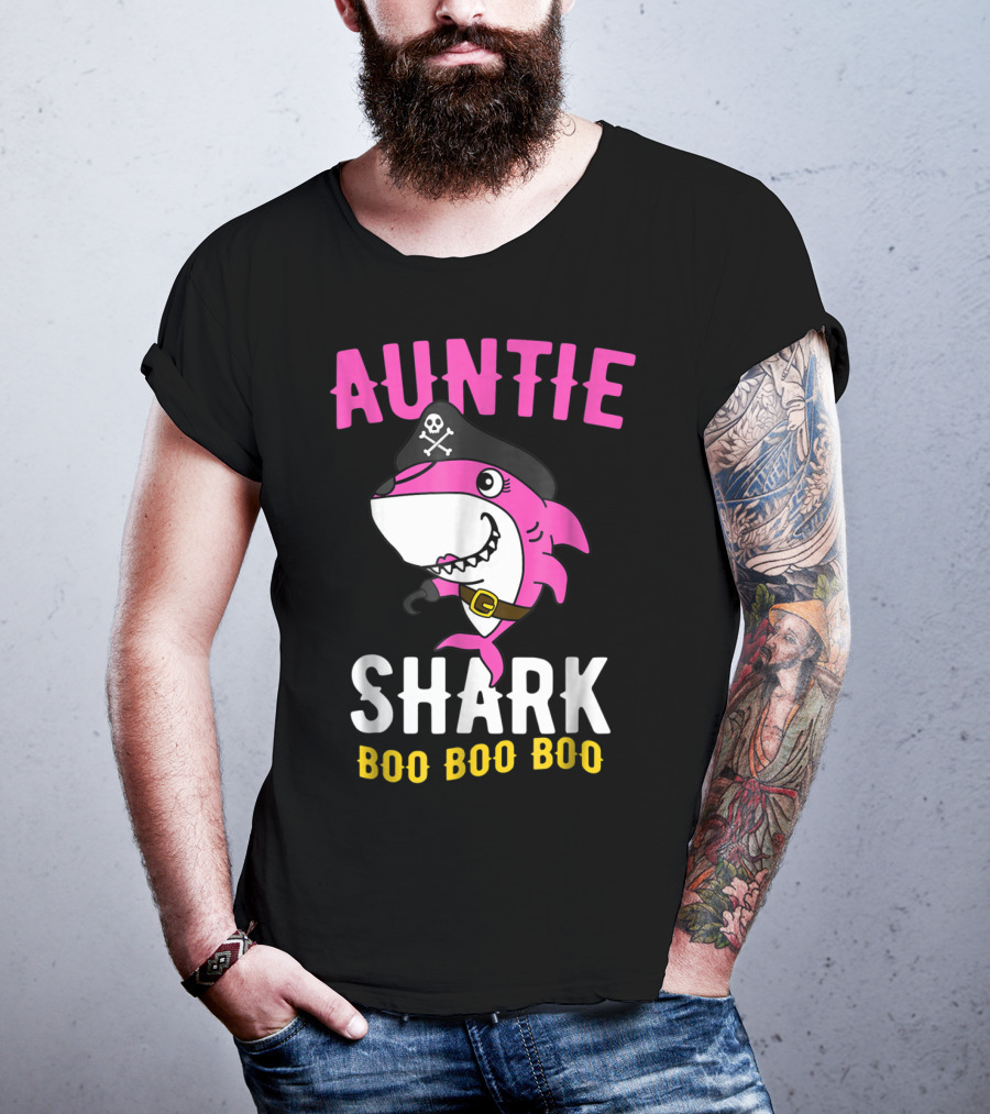 Auntie Pirate Shark Boo Boo Boo T-Shirt
