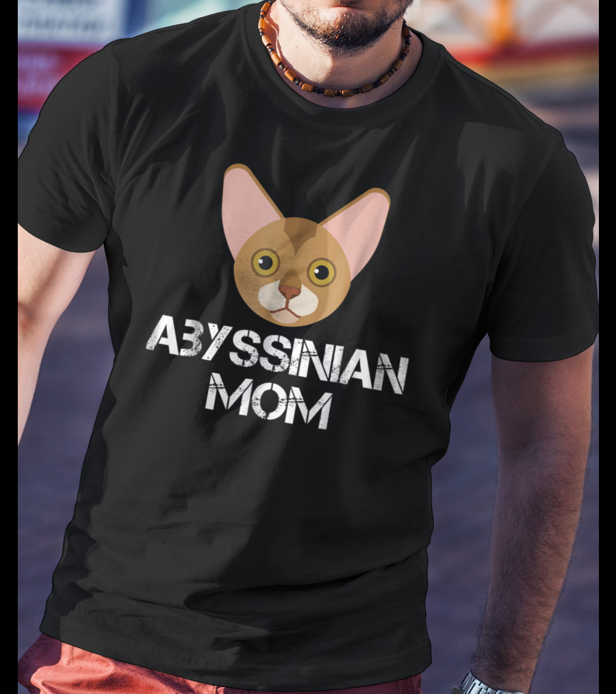 Abyssinian Mom Cat Face T-Shirt
