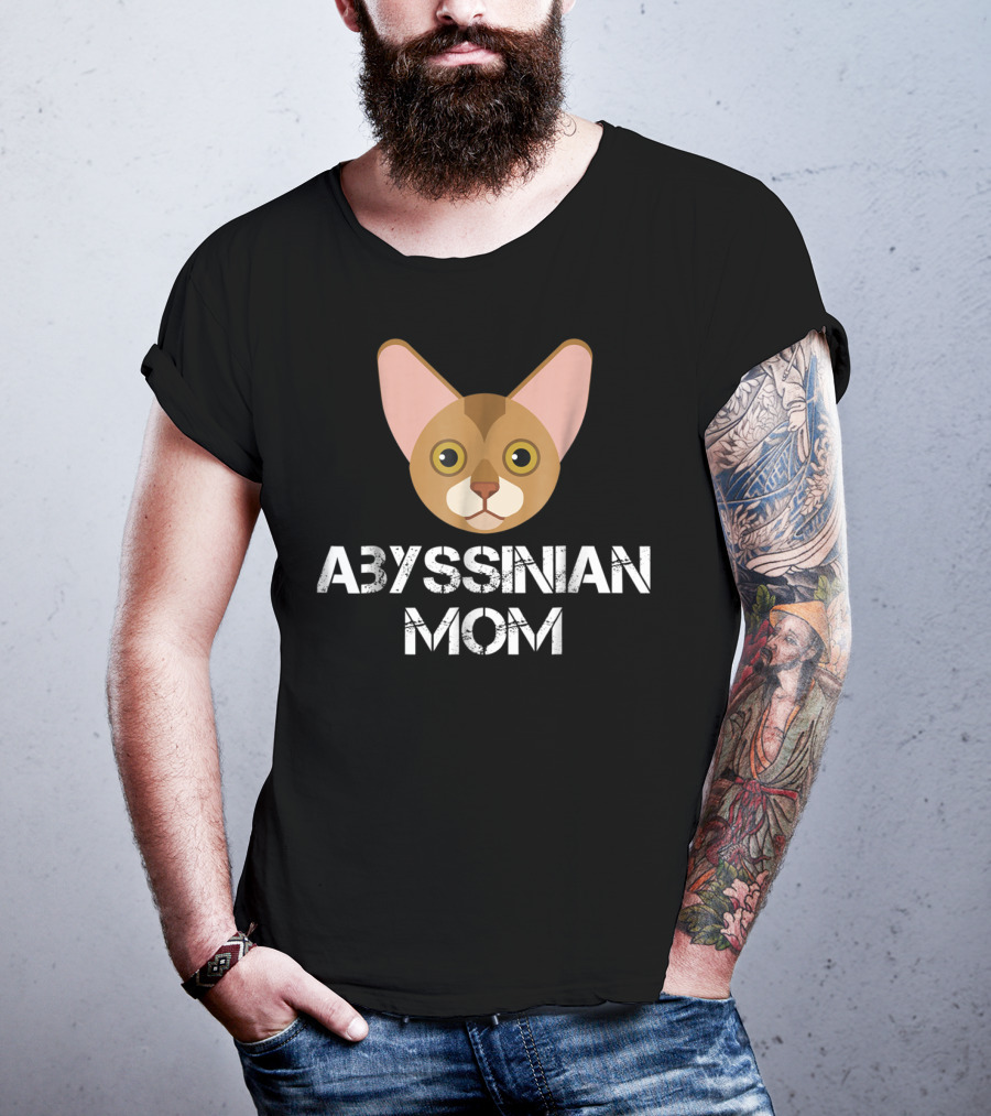 Abyssinian Mom Cat Face T-Shirt
