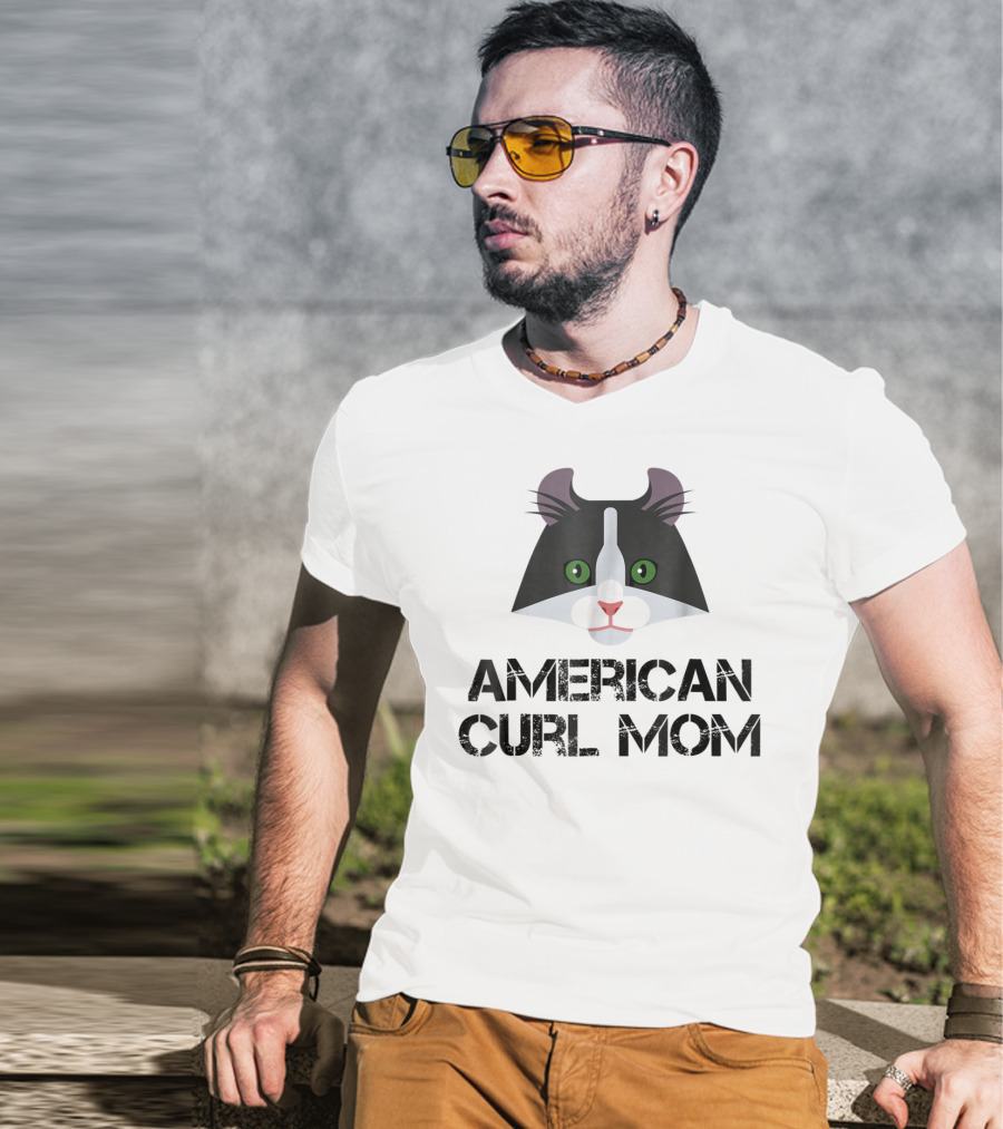 American Curl Mom Cat Lover T-Shirt