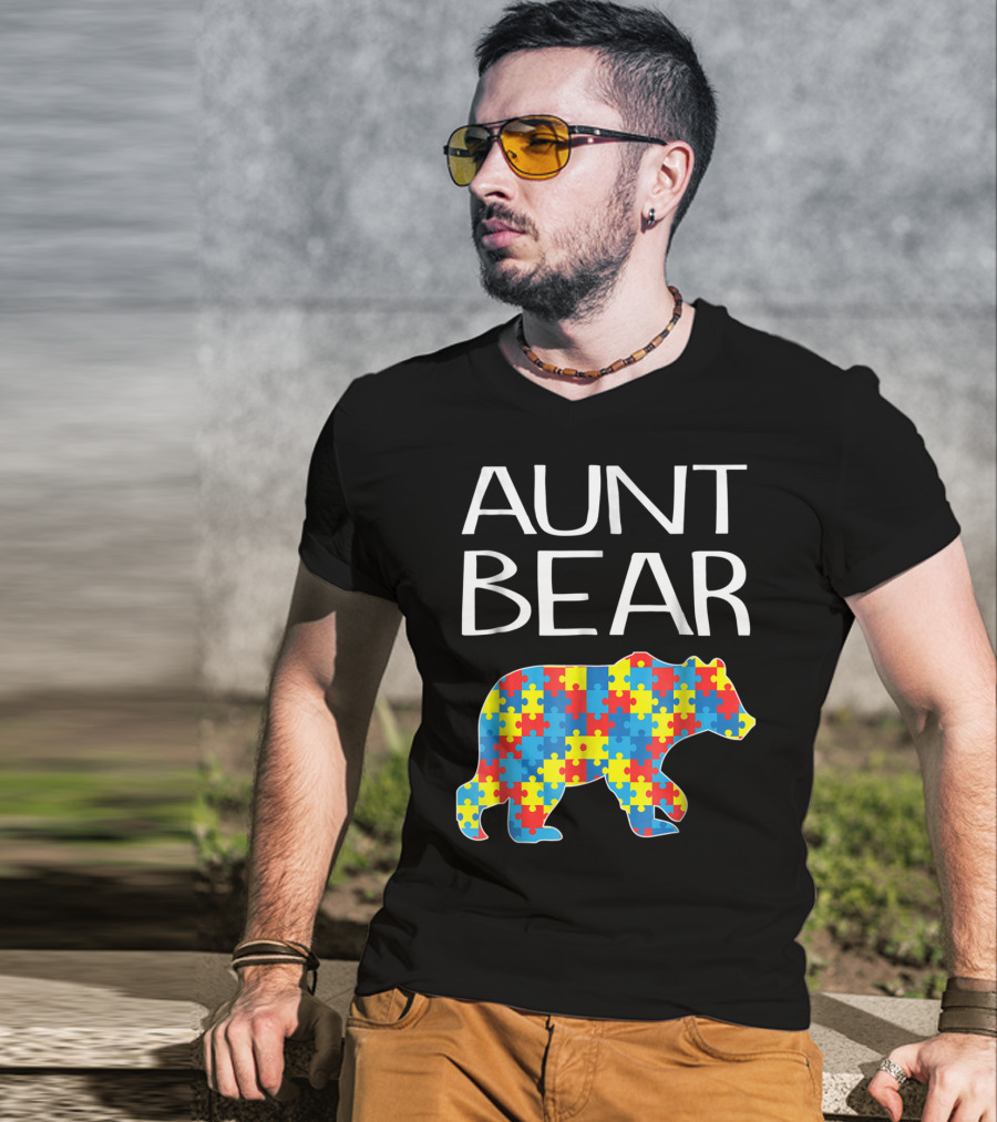 Aunt Bear Autism Puzzle T-Shirt