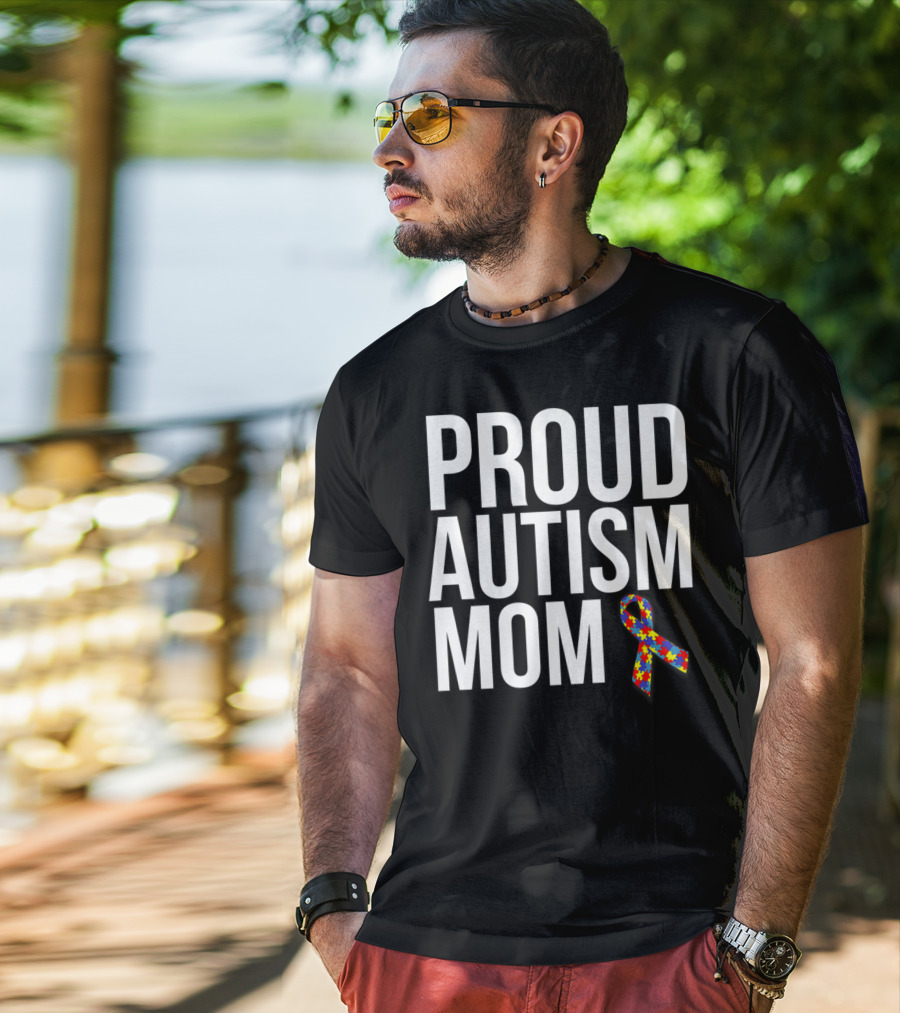 Proud Autism Mom Puzzle T-Shirt