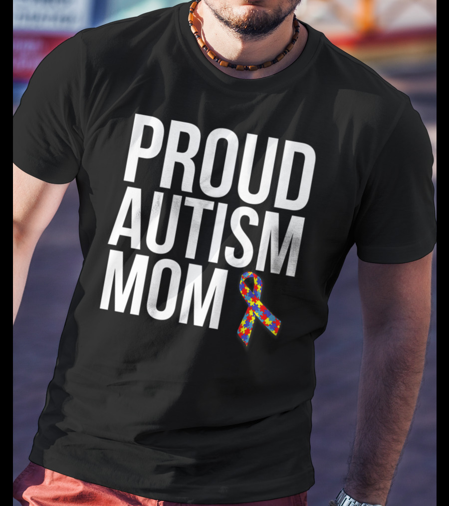 Proud Autism Mom Puzzle T-Shirt