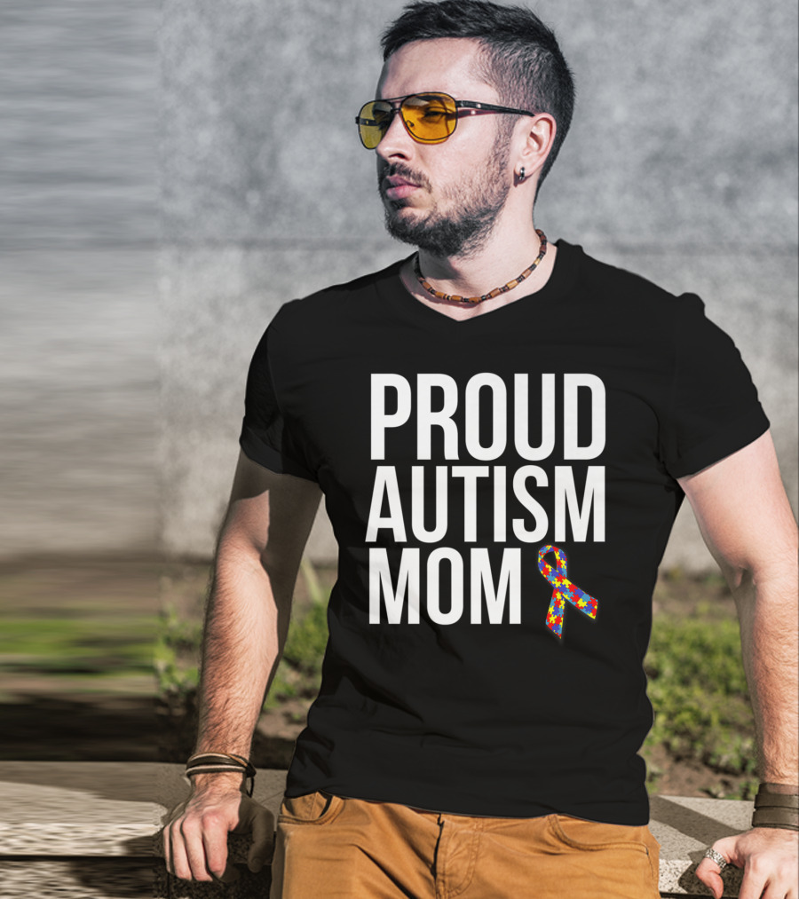 Proud Autism Mom Puzzle T-Shirt