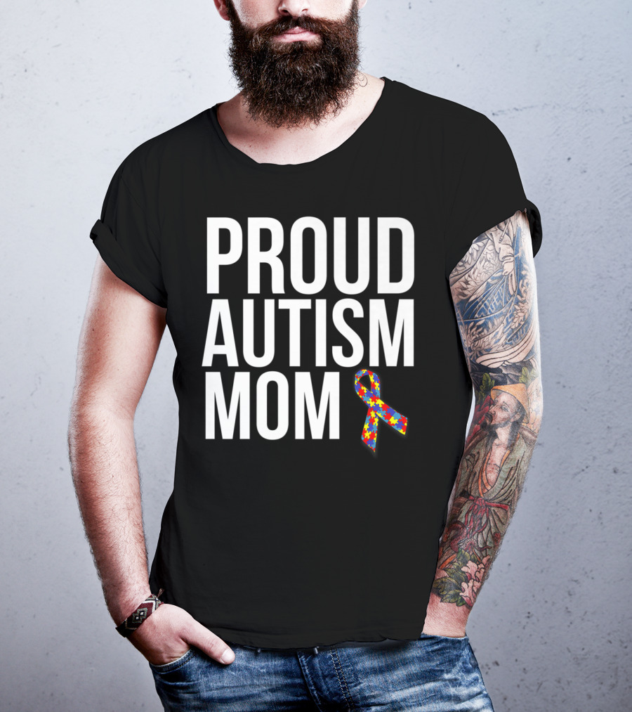 Proud Autism Mom Puzzle T-Shirt