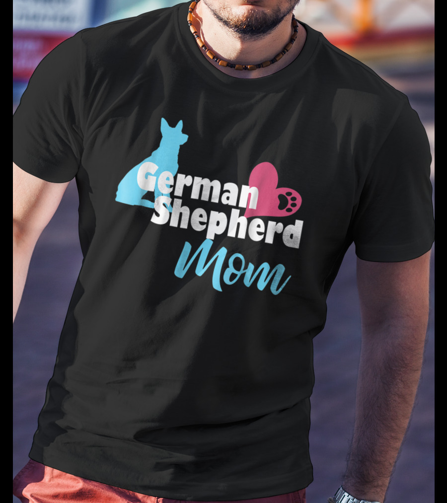 German Shepherd Mom Heart Paw T-Shirt