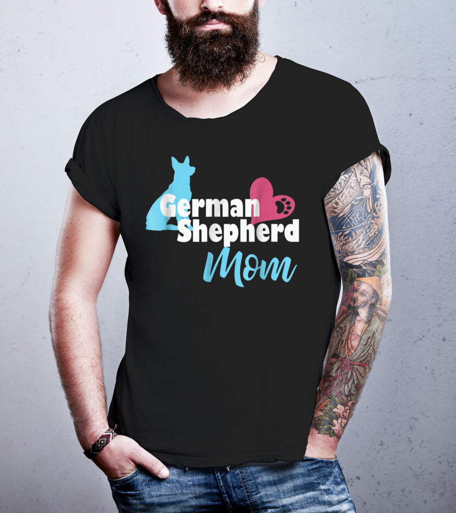 German Shepherd Mom Heart Paw T-Shirt