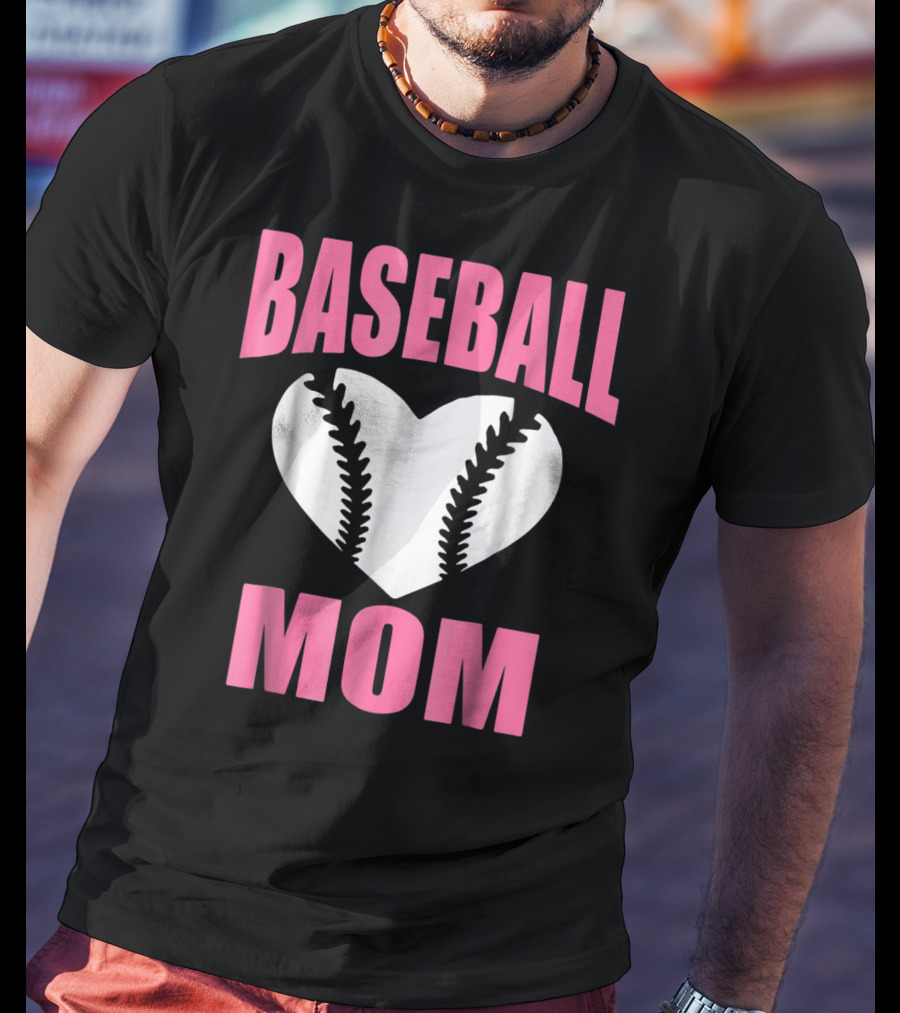 Baseball Mom Heart Baseball T-Shirt
