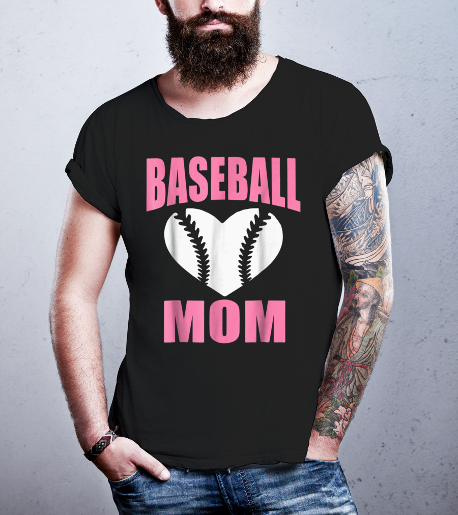 Baseball Mom Heart Baseball T-Shirt