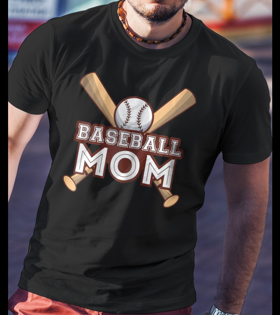 Baseball Mom Crossed Bats And Ball T-Shirt