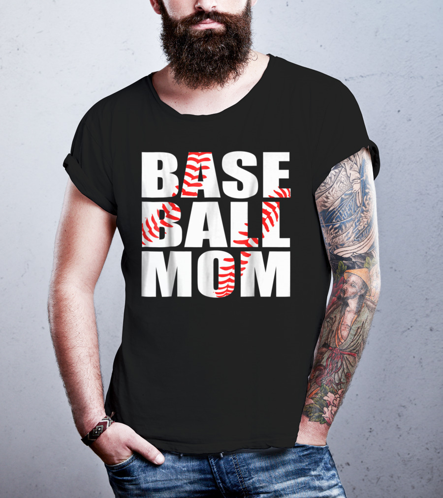Baseball Mom Baseball Stitch T-Shirt