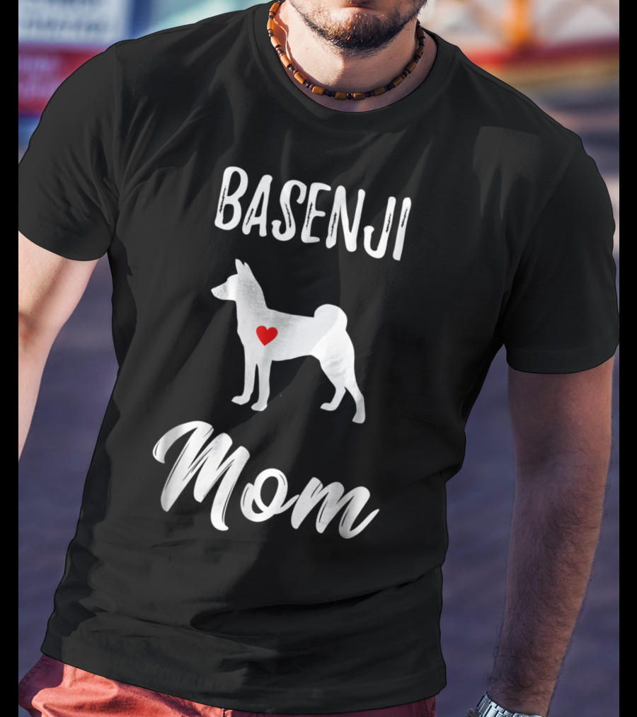 Basenji Mom Basenji Dog Heart T-Shirt