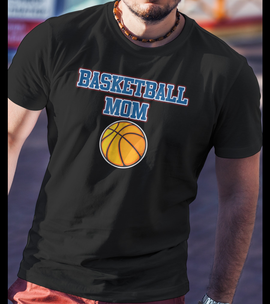 Basketball Mom Cute Cheer Vintage Mother Fan Basketball T-Shirt