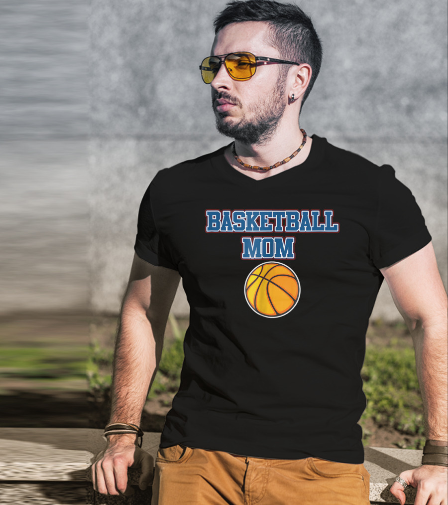 Basketball Mom Cute Cheer Vintage Mother Fan Basketball T-Shirt