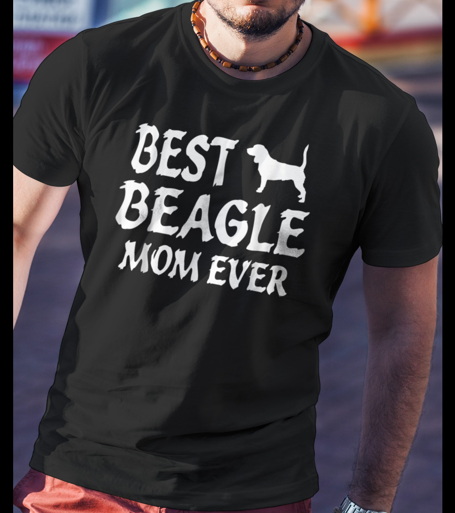 Best Beagle Mom Ever Beagle Silhouette Decoration T-Shirt