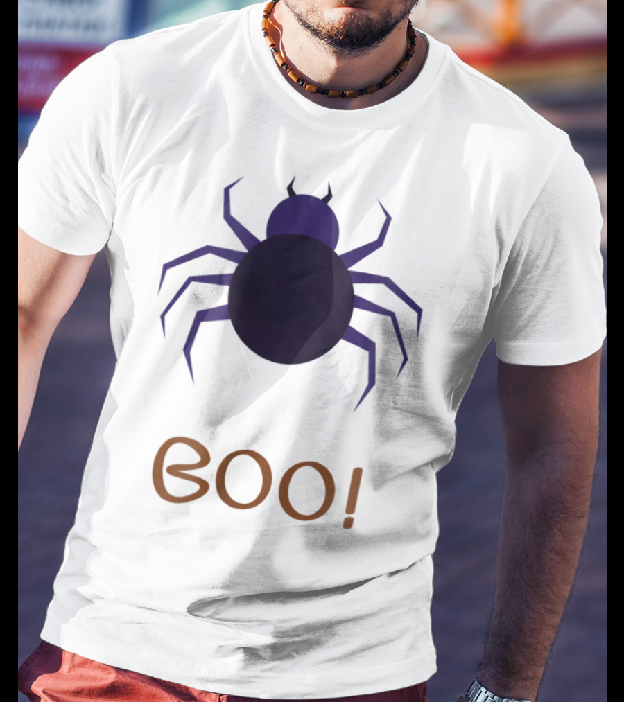 BOO Halloween Spider Design For Mom Sister Boyfriend Girl T-Shirt