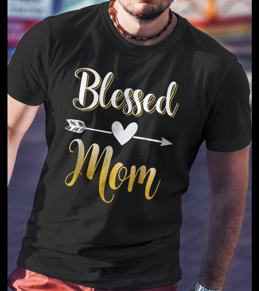 Blessed Mom Heart Arrow T-Shirt