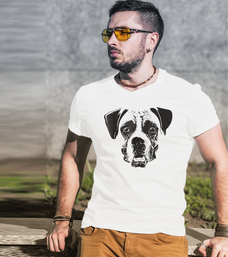 Boxer Dog Face Dog Mom Or Dad Boxer Dog Face T-Shirt