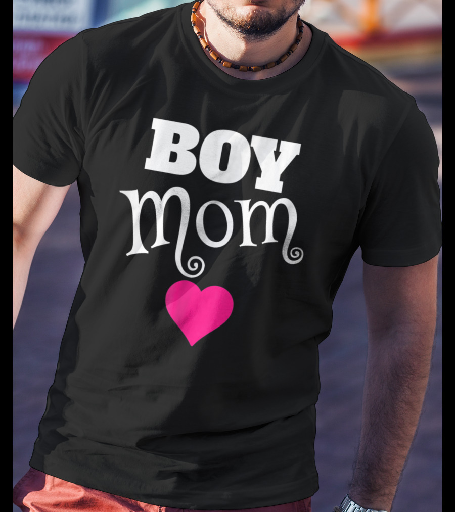 Boy Mom Heart Love My Boys Mother T-Shirt