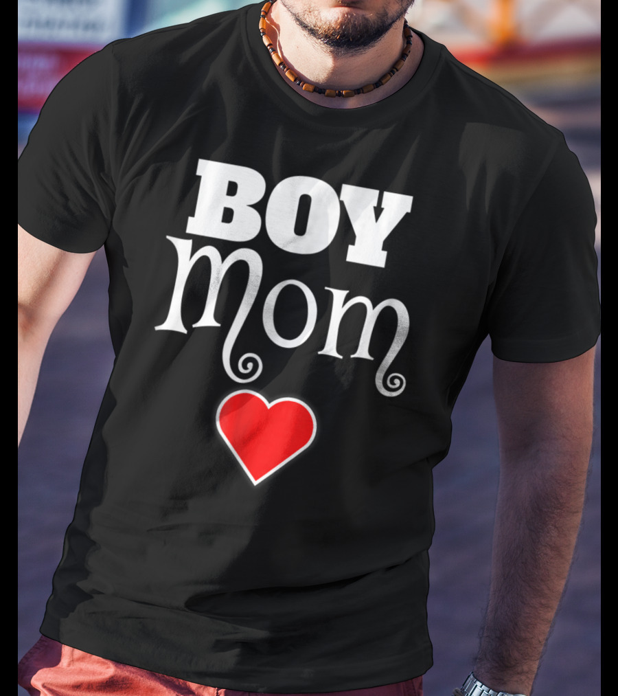 Boy Mom Heart Love My Boys Mother Of Boys T-Shirt
